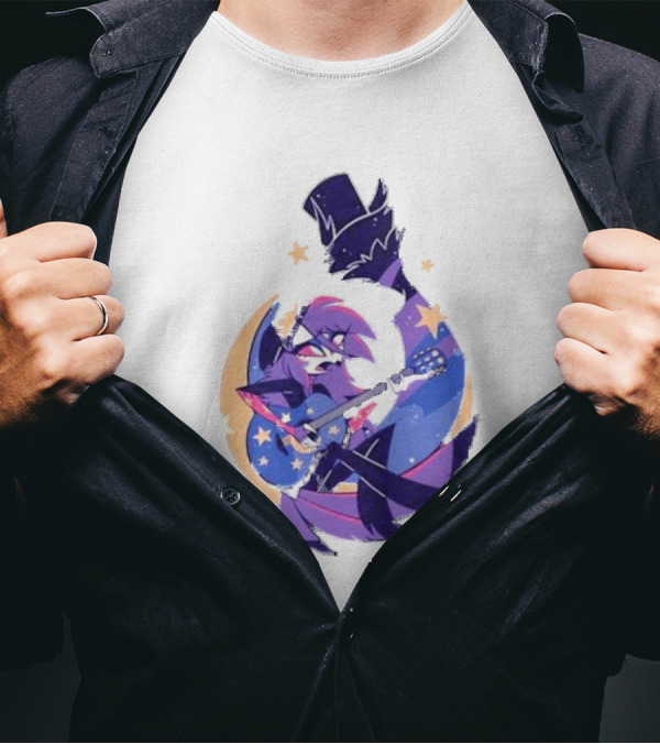 I Will Be Okay Sharkrobot Top Hat Guitar Character And Stars T-Shirt