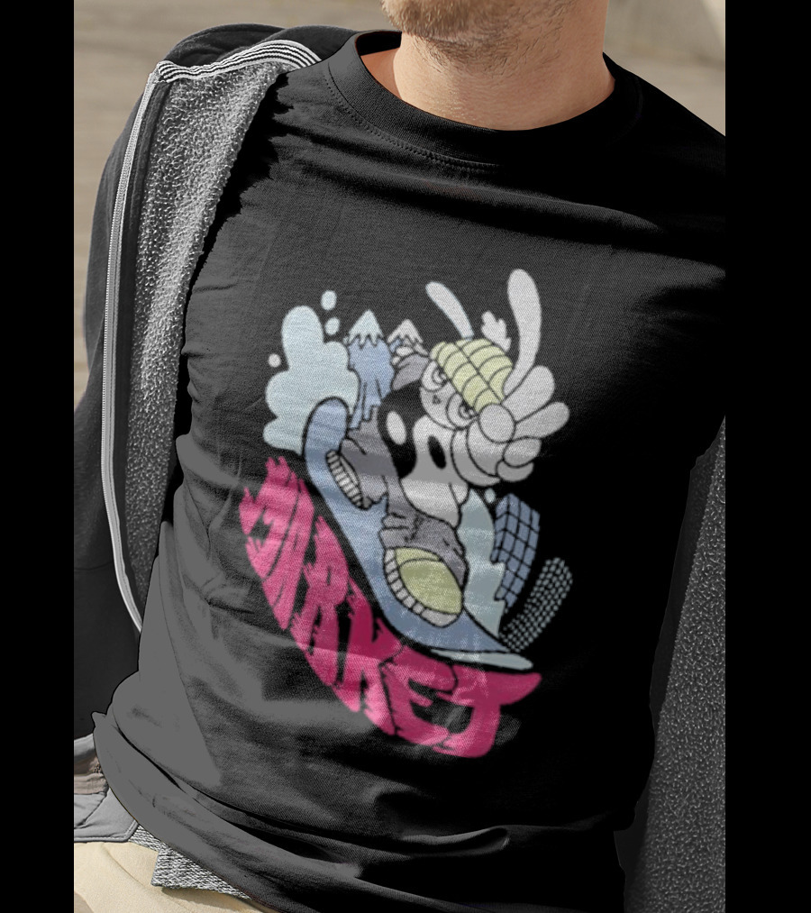 Shibuya Shred Market Snowboarding Rabbit Cartoon T-Shirt