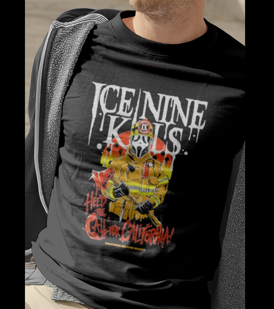 Ice Nine Kills Heed The Call For California Wildfire Benefit Scary Firefighter T-Shirt