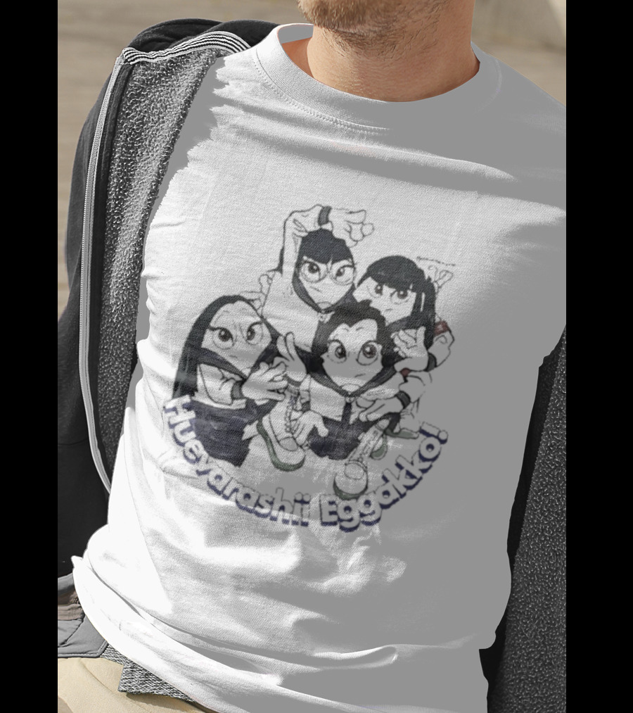 Huevarashii Eggakko Funny Cartoon Characters T-Shirt