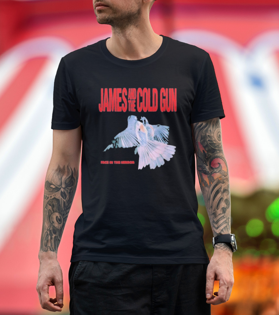 James and the Cold Gun Face in the Mirror Birds Image T-Shirt