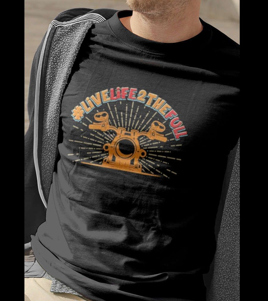 Live Life 2 The Full Motorcycle Handlebar Adventure T-Shirt