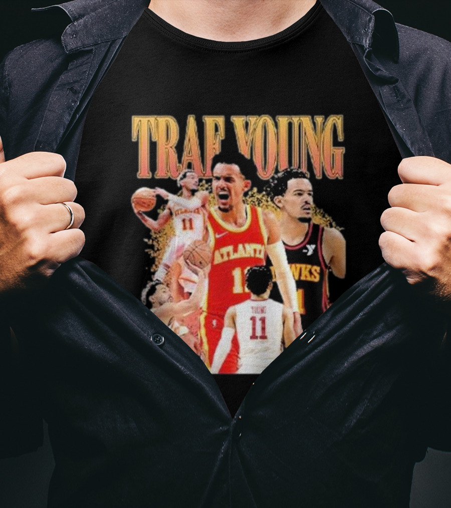 Trae Young Atlanta Hawks Basketball Collage T-Shirt