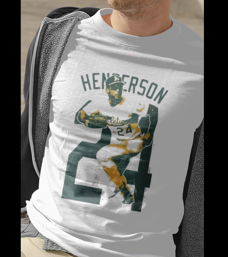 Athletics Forever Rickey Henderson 24 Thank You For Memories T-Shirt