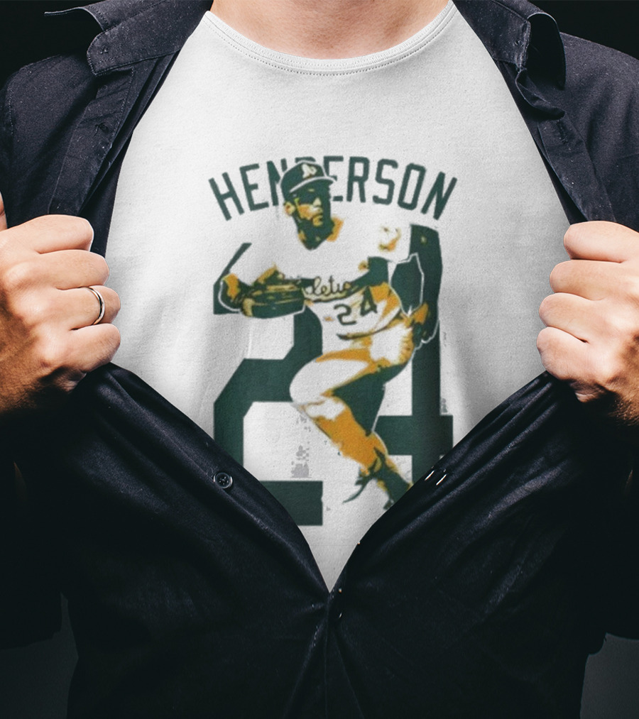 Athletics Forever Rickey Henderson 24 Thank You For Memories T-Shirt