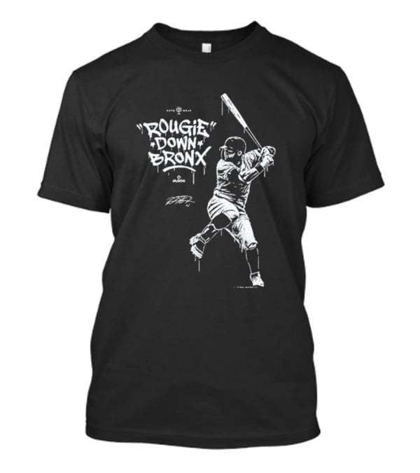 Rougie Down Bronx Yankees Baseball Player Action T-Shirt
