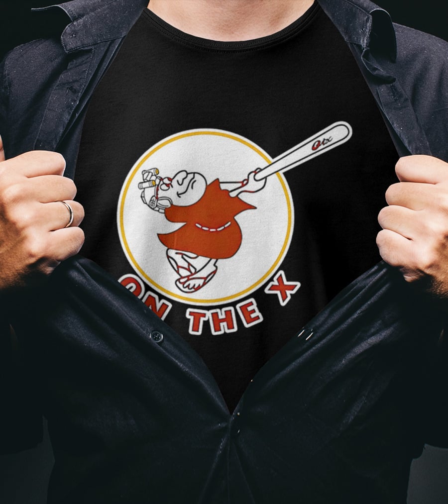 San Diego Padres Swinging Friar Mascot On The X T-Shirt
