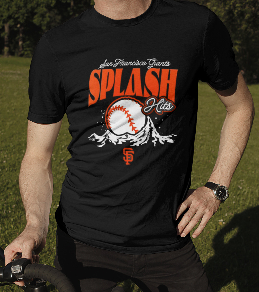 San Francisco Giants Splash Hits Baseball Waves And Number 9 T-Shirt