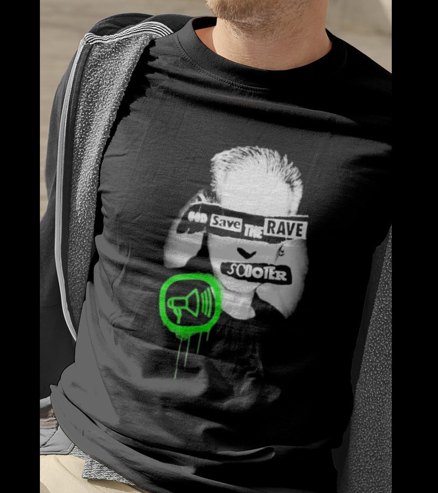 Scooter God Save The Rave Speaker Icon Bold Design T-Shirt