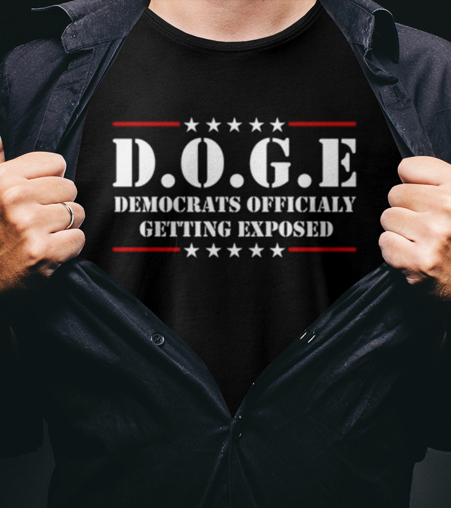 D.O.G.E Democrats Officially Getting Exposed Stars And Stripes T-Shirt