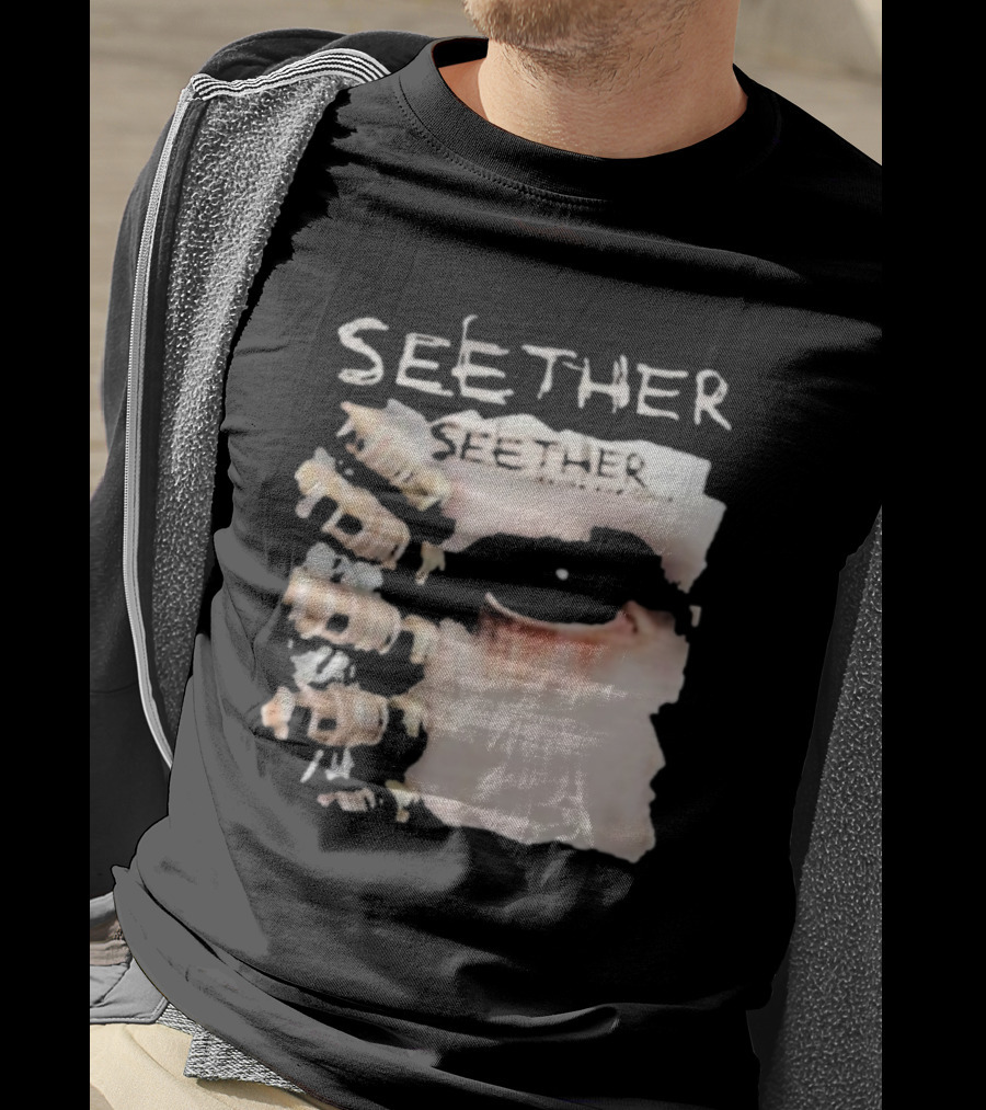 Seether Karma And Effect Eye Skeleton Couple Image T-Shirt