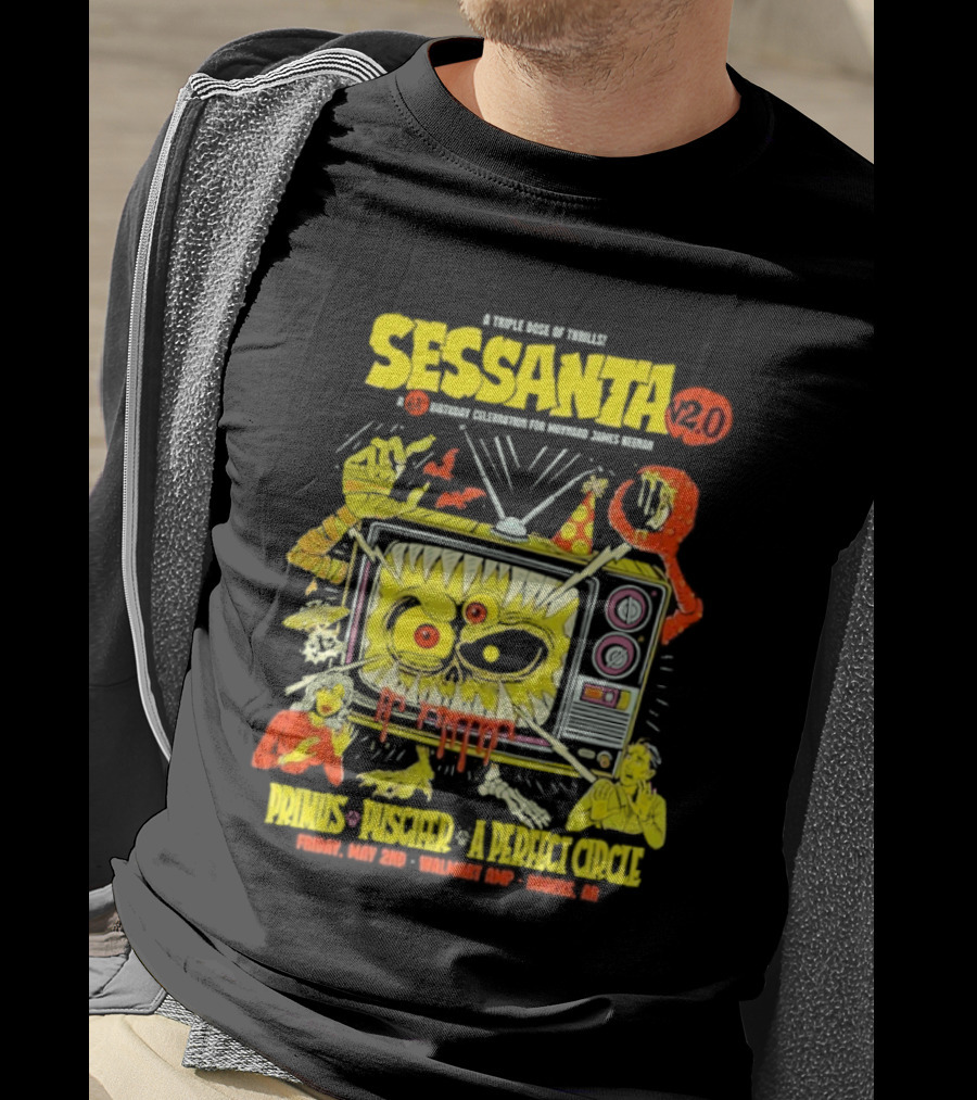 Sessanta 2.0 Event Primus Puscifer A Perfect Circle May 2 2025 Rogers AR Walmart AMP TV T-Shirt
