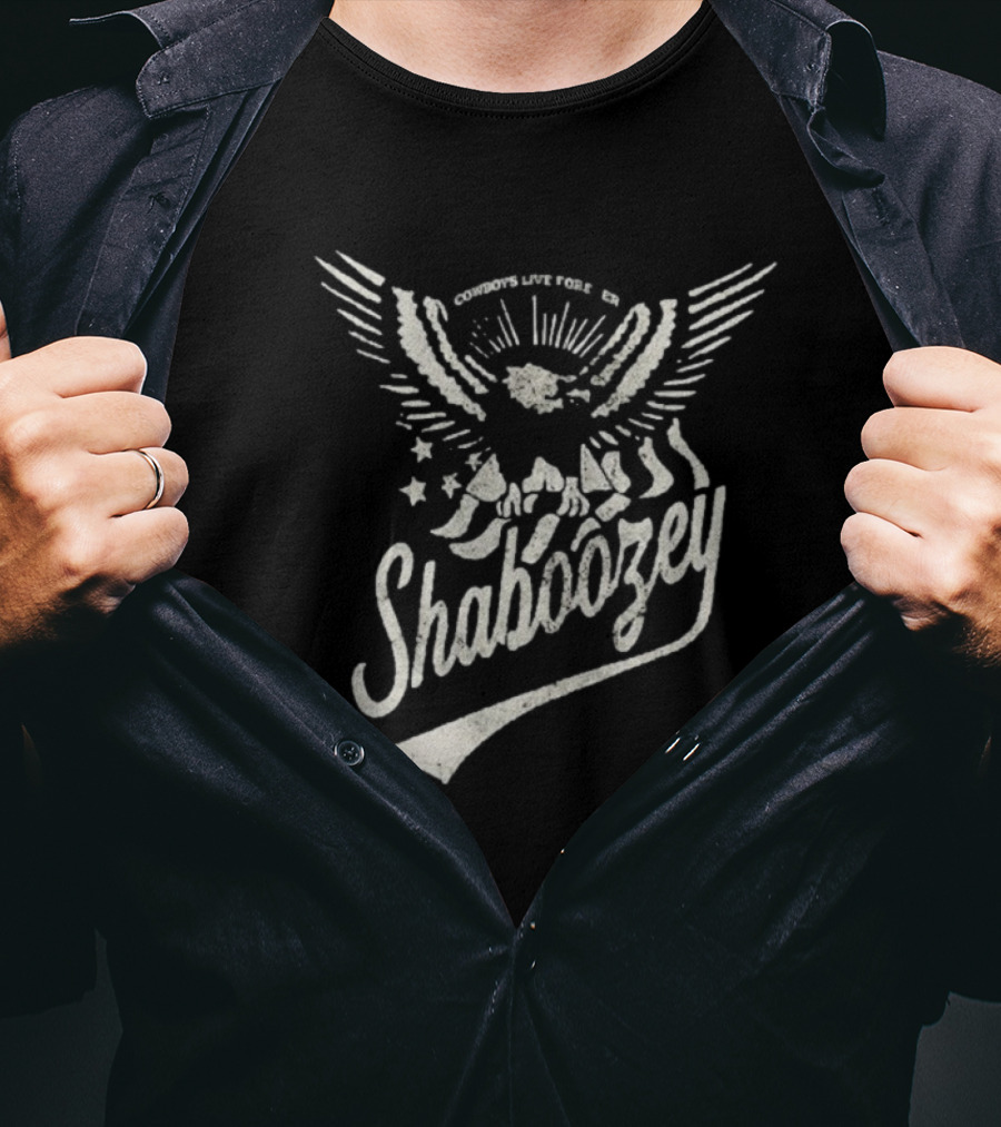Shaboozey Cowboys Live Forever Boozey Eagle Starry Wings T-Shirt