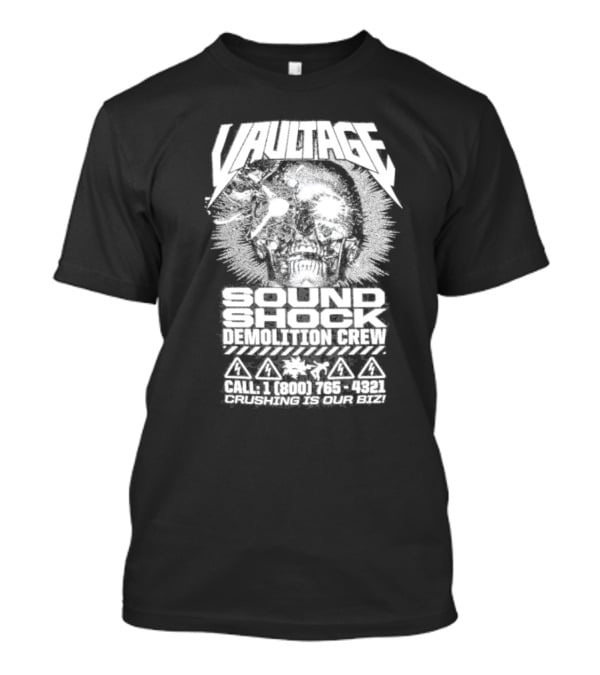 Vaultage Space Laces Sound Shock Demolition Crew Crushing Is Our Biz Skull T-Shirt