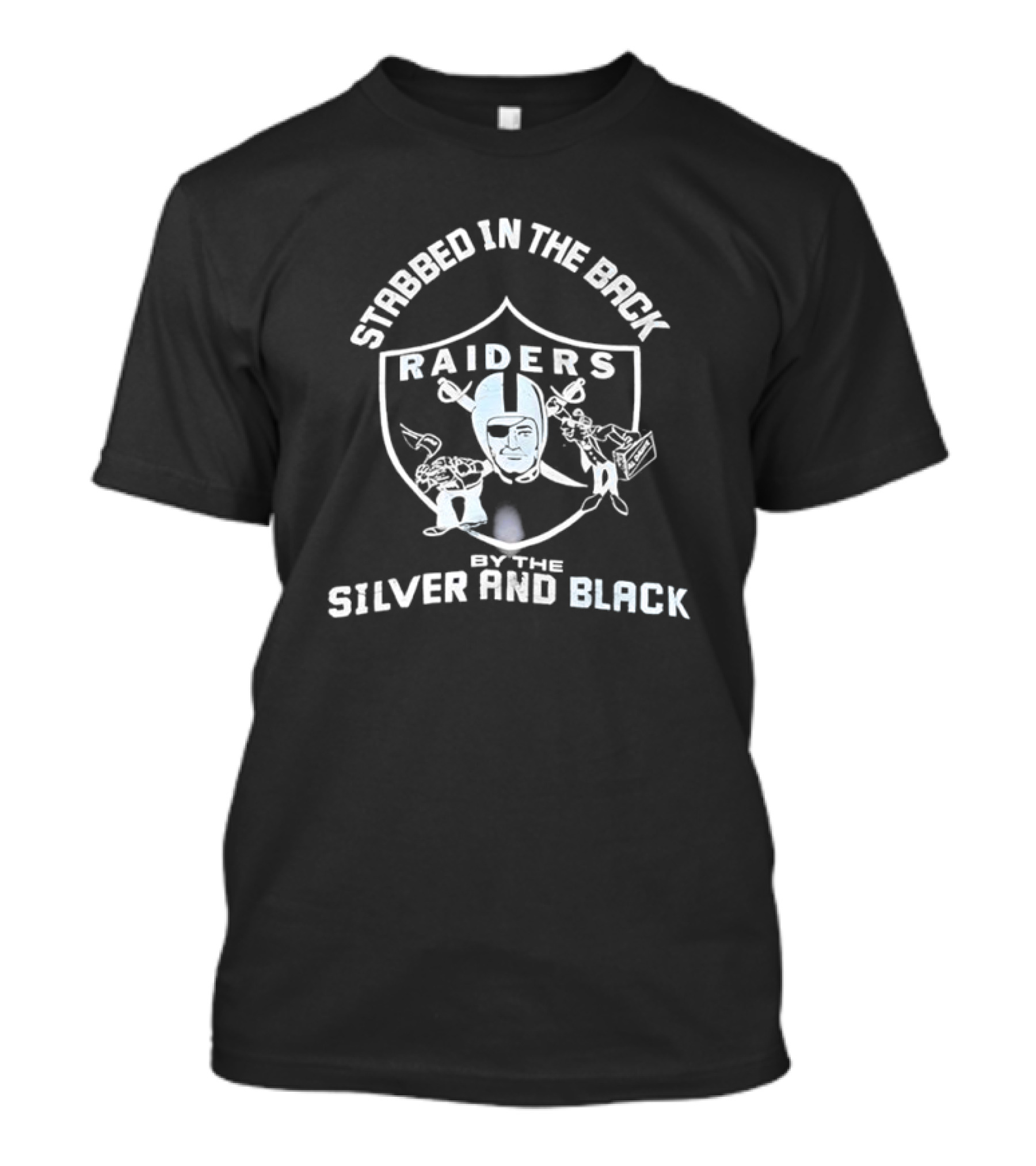 Stabbed In The Back Raiders Silver And Black T-Shirt