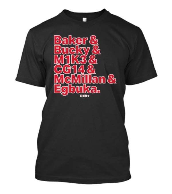 Baker & Bucky & M1K3 & CG14 & McMillan & Egbuka Names Tampa Bay Buccaneers T-Shirt