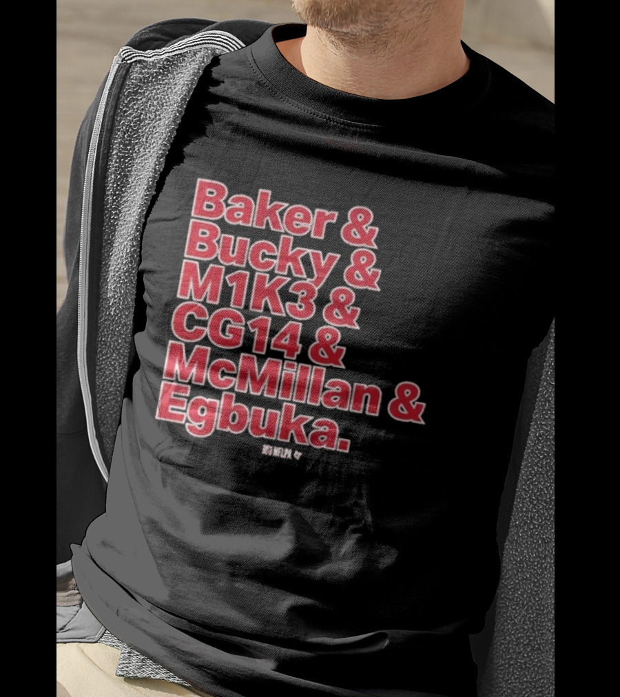 Baker & Bucky & M1K3 & CG14 & McMillan & Egbuka Names Tampa Bay Buccaneers T-Shirt