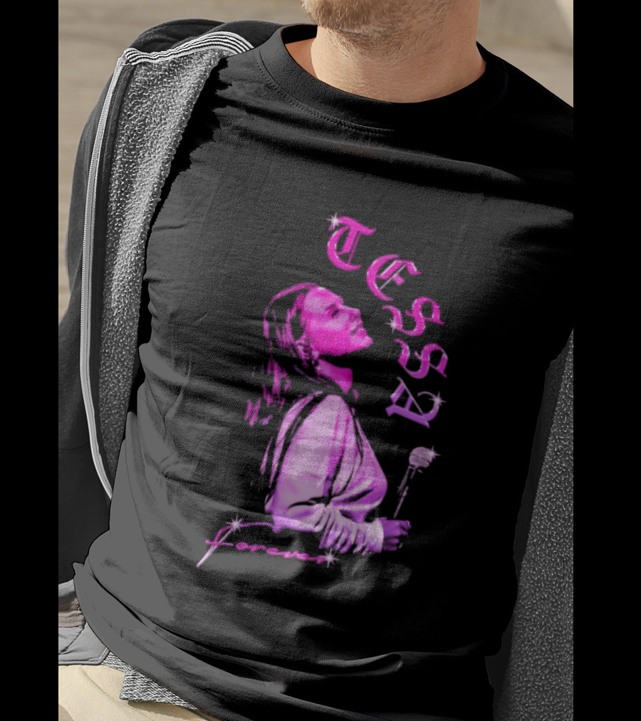 Tessa Forever Økologisk Pink Silhouette With Rose And Stars T-Shirt