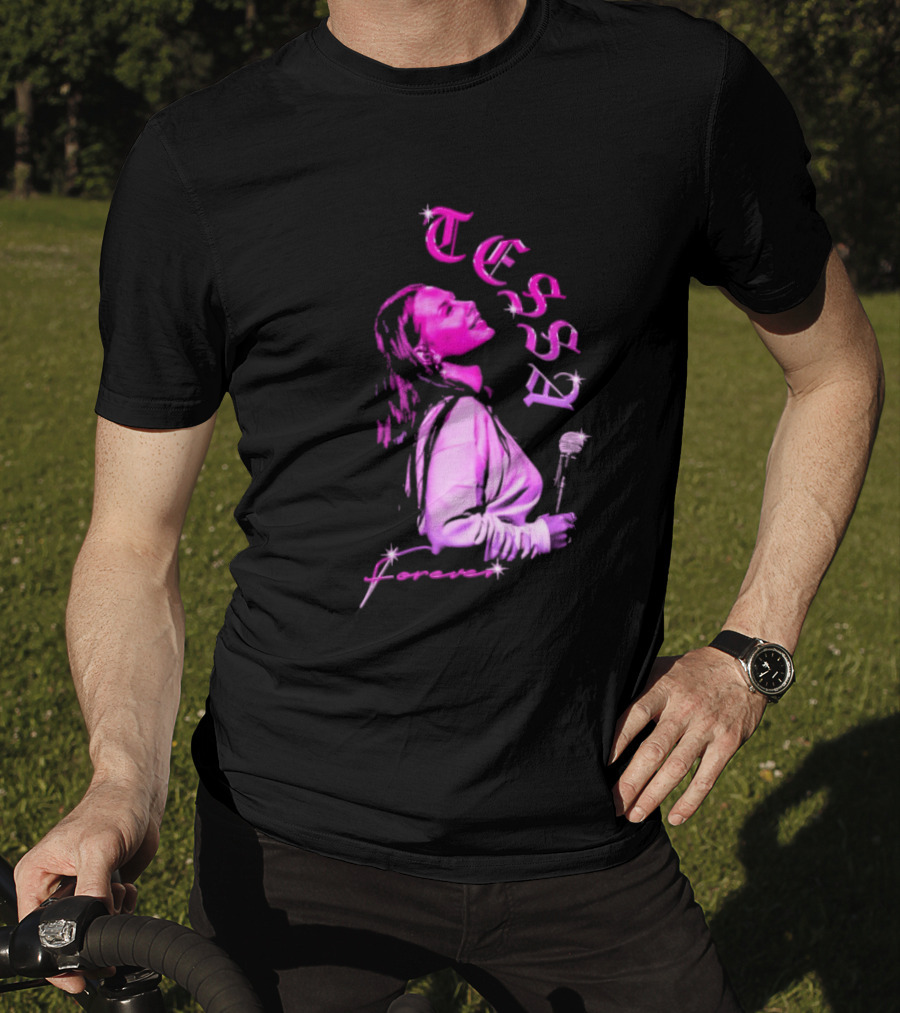 Tessa Forever Økologisk Pink Silhouette With Rose And Stars T-Shirt