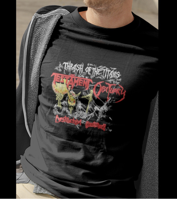 Testament Obituary Destruction Goatwhore Thrash Of The Titans European Tour 2025 T-Shirt