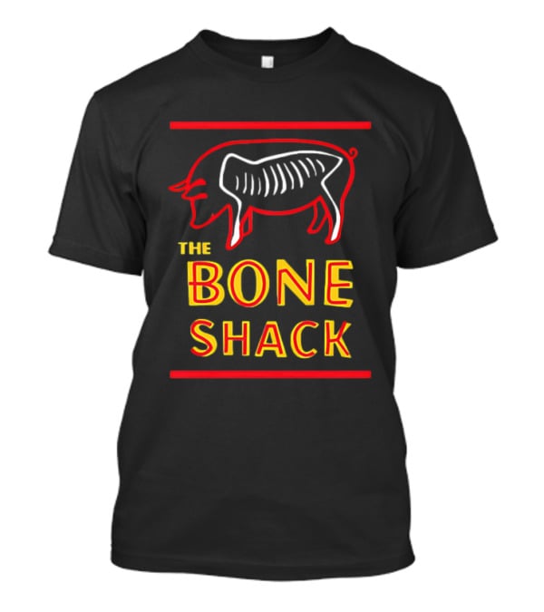THE BONE SHACK Pig Neon Style Rib Outline T-Shirt