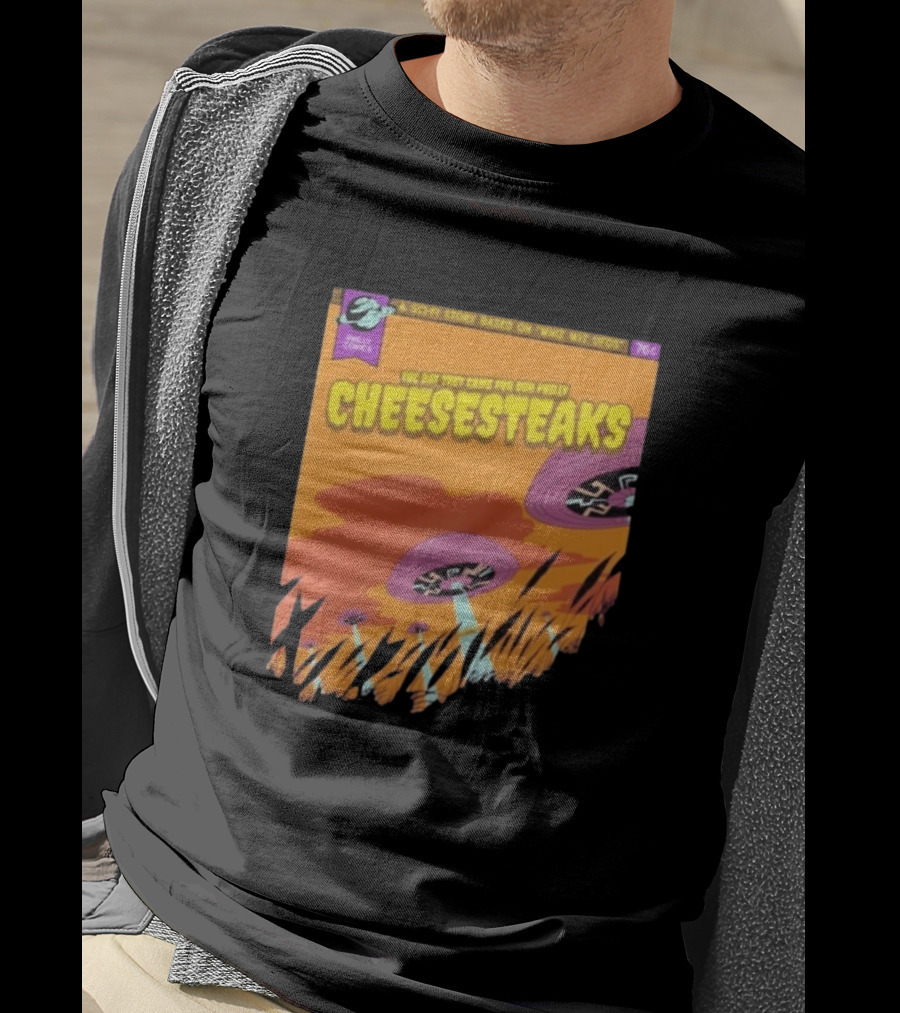 Philly Comics Alien UFO Cheesesteaks Abduction Sci-Fi Story Whiz With UFOs T-Shirt
