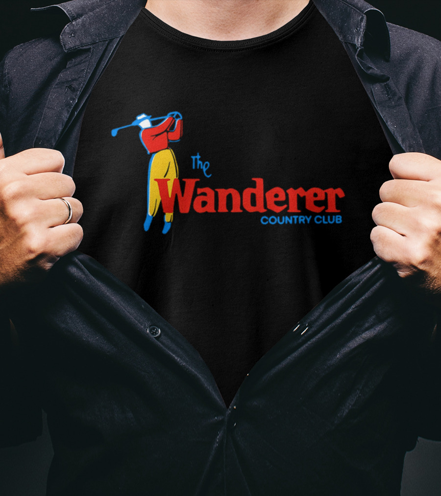 The Wanderer Country Club Golfer Swing Illustration T-Shirt