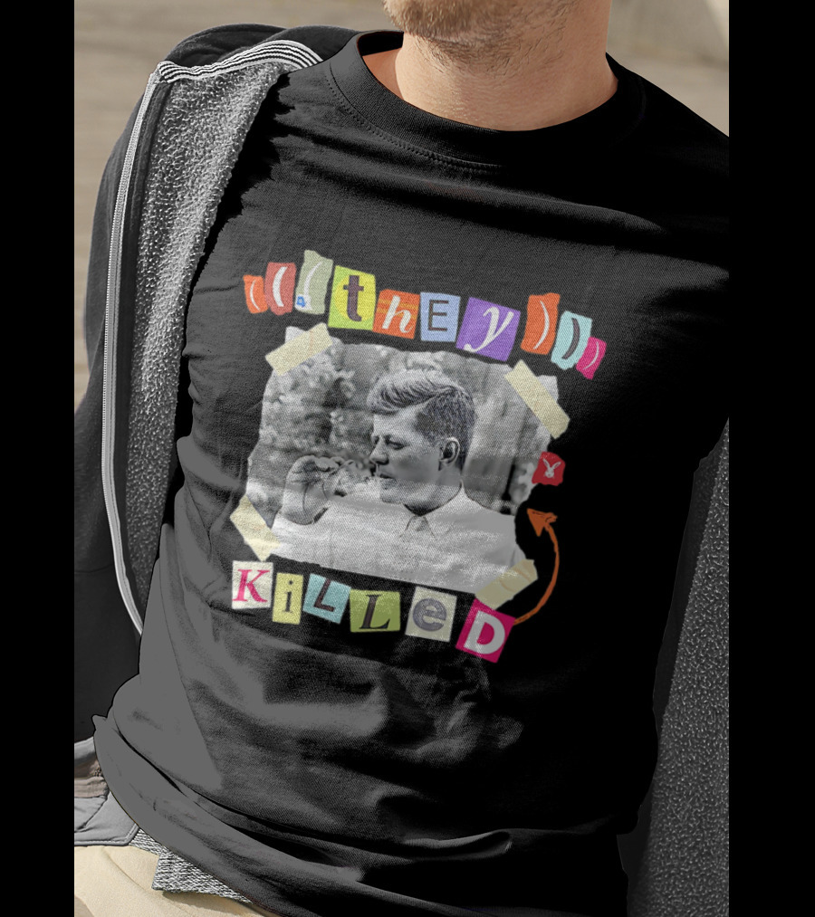 They Killed John F. Kennedy Smoking Retro Style T-Shirt