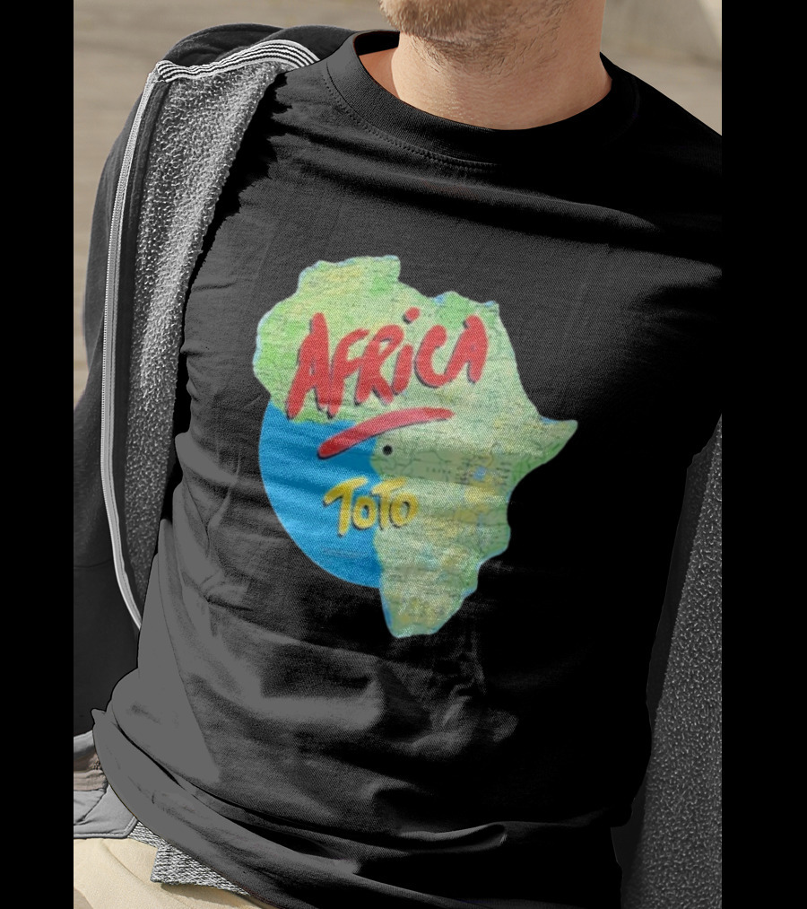 Toto Africa Map Shape With Record Design T-Shirt