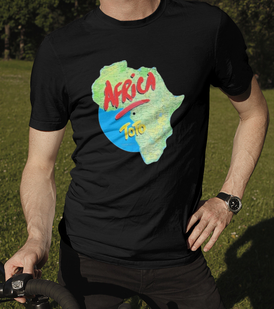 Toto Africa Map Shape With Record Design T-Shirt