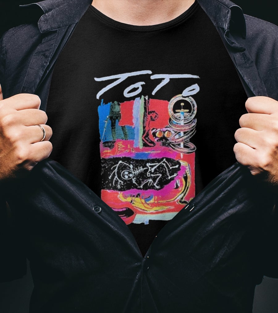 Toto Collage Album Art Iconic Retro Sword Lips Bold Colors T-Shirt