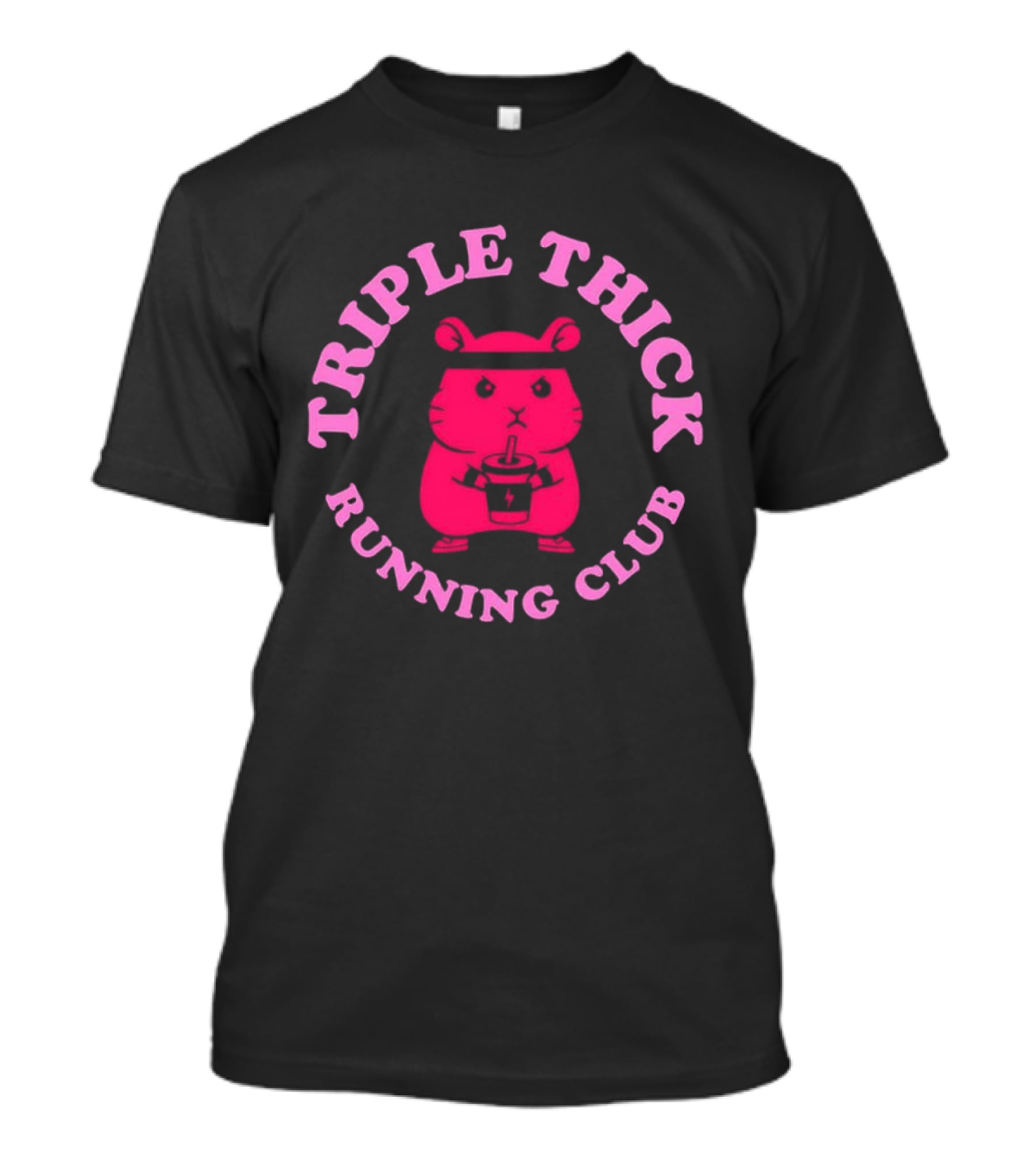 Triple Thick Running Club Hamster Weightlifting Fun T-Shirt