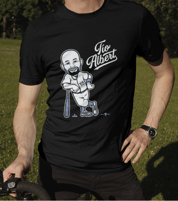 Tío Albert Baseball Player Cartoon With Bat And Number 55 T-Shirt