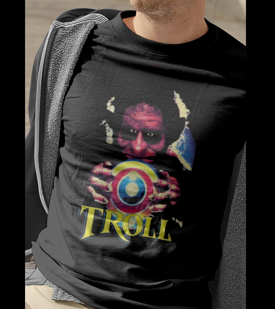 Troll Creepy Character Holding Colorful Orb T-Shirt