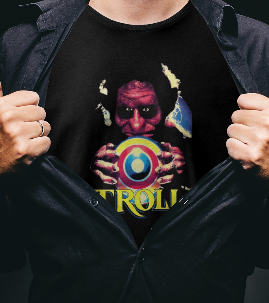 Troll Creepy Character Holding Colorful Orb T-Shirt