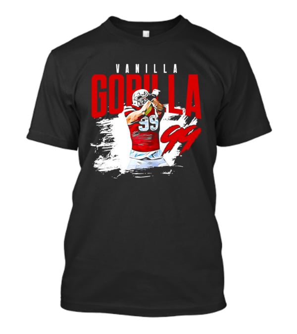 Vanilla Gorilla Number 99 Football Jersey Athlete Action Pose T-Shirt