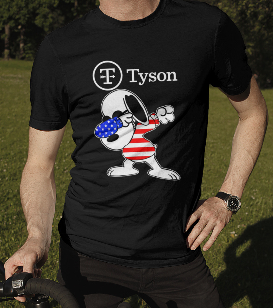Tyson Foods Snoopy Dabbing American Flag Character T-Shirt