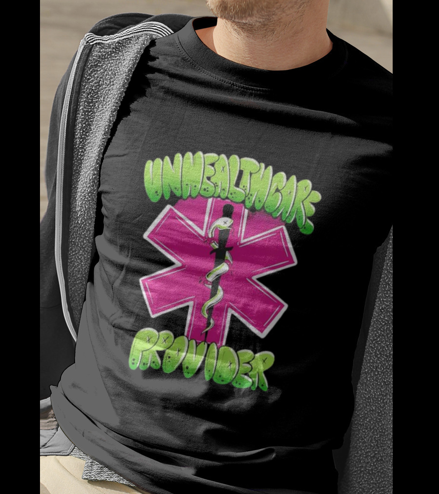 Unhealthcare Provider Graffiti Star Of Life Snake T-Shirt