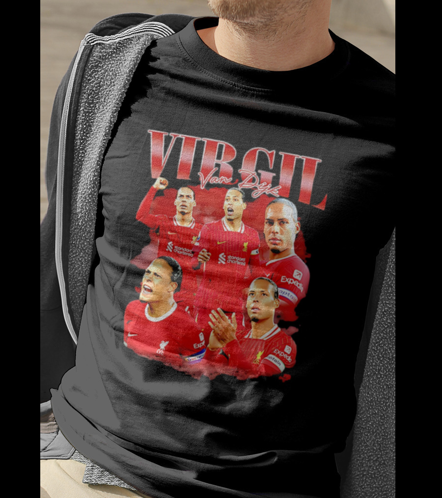Virgil Van Dijk Liverpool FC Number 4 Captain Liverpool Red Jersey T-Shirt