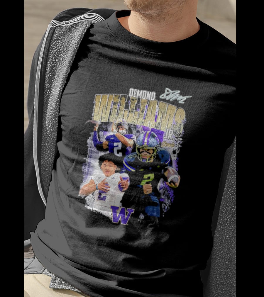 Demond Williams Jr. Washington Huskies Football W Logo T-Shirt