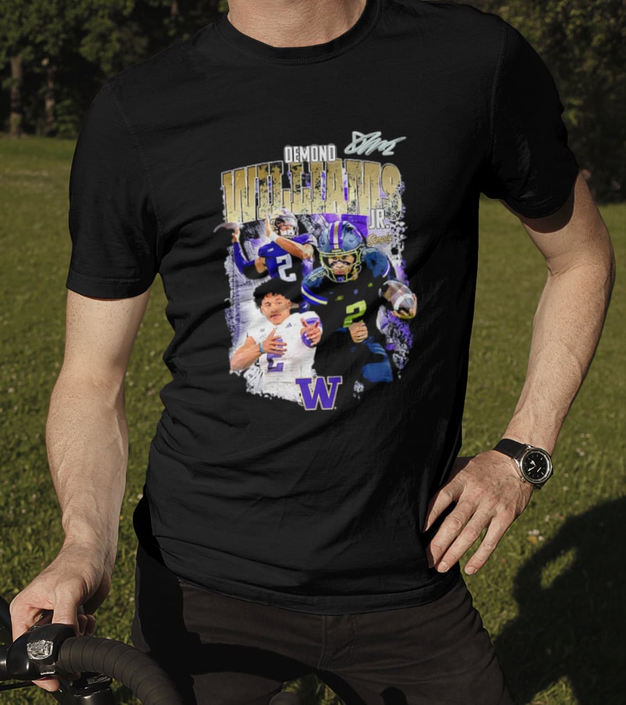 Demond Williams Jr. Washington Huskies Football W Logo T-Shirt