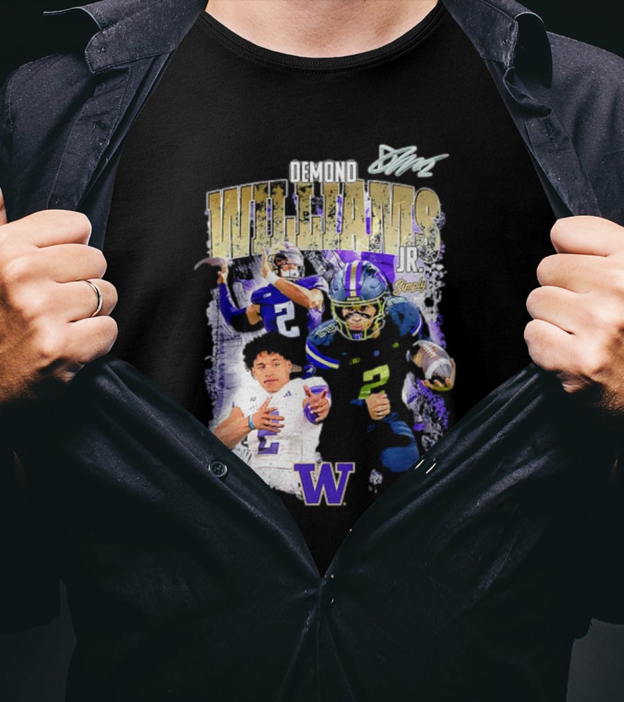 Demond Williams Jr. Washington Huskies Football W Logo T-Shirt
