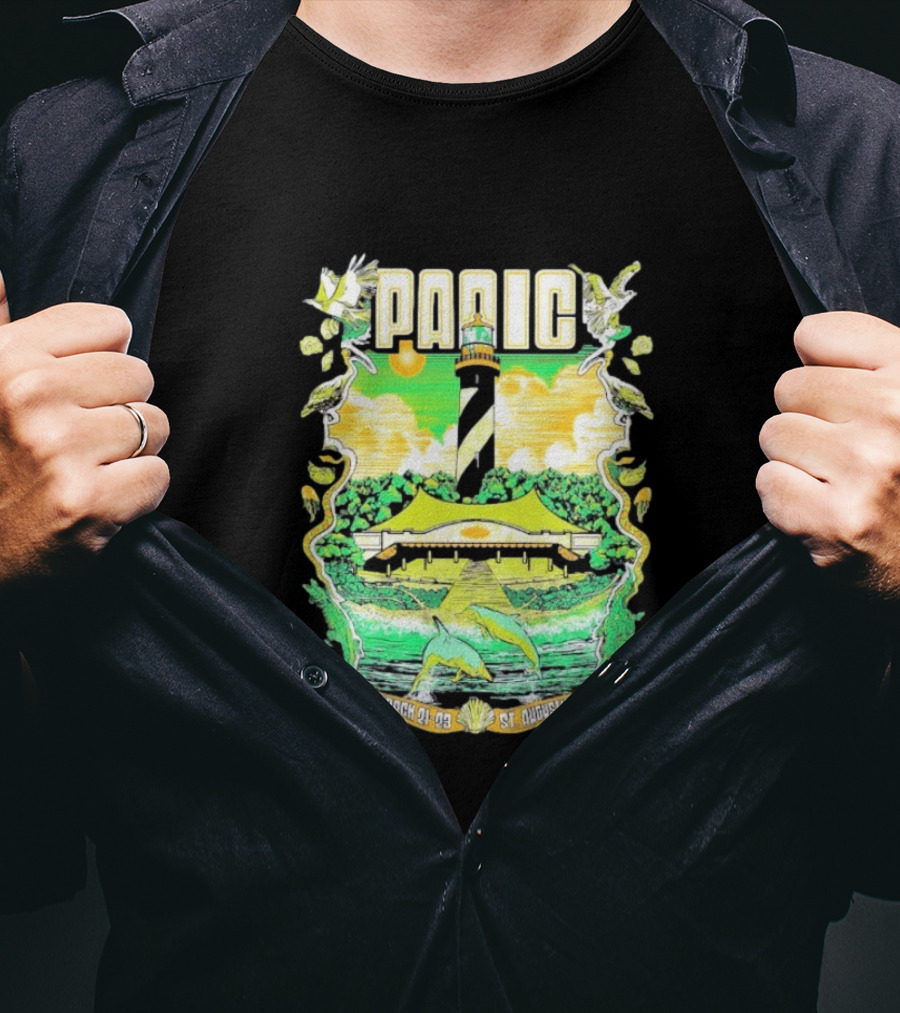 Widespread Panic 2025 St Augustine Lighthouse Dolphins March 21-23 T-Shirt