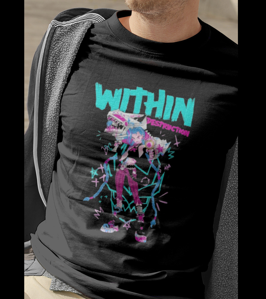 Within Destruction Jinx Slam Arcane League Of Legends Star Imagery T-Shirt