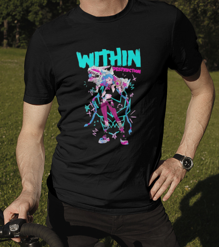 Within Destruction Jinx Slam Arcane League Of Legends Star Imagery T-Shirt