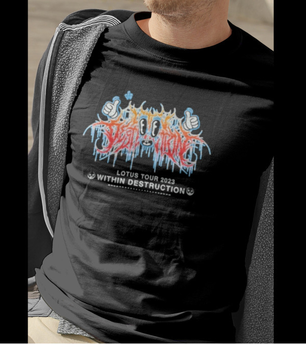 Within Destruction Lotus Tour 2023 Thumbs Up Dripping Graffiti Style T-Shirt