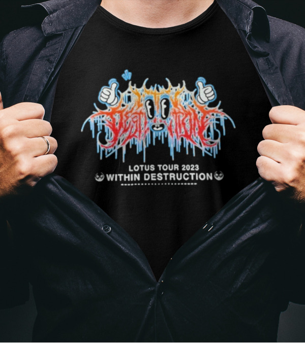Within Destruction Lotus Tour 2023 Thumbs Up Dripping Graffiti Style T-Shirt