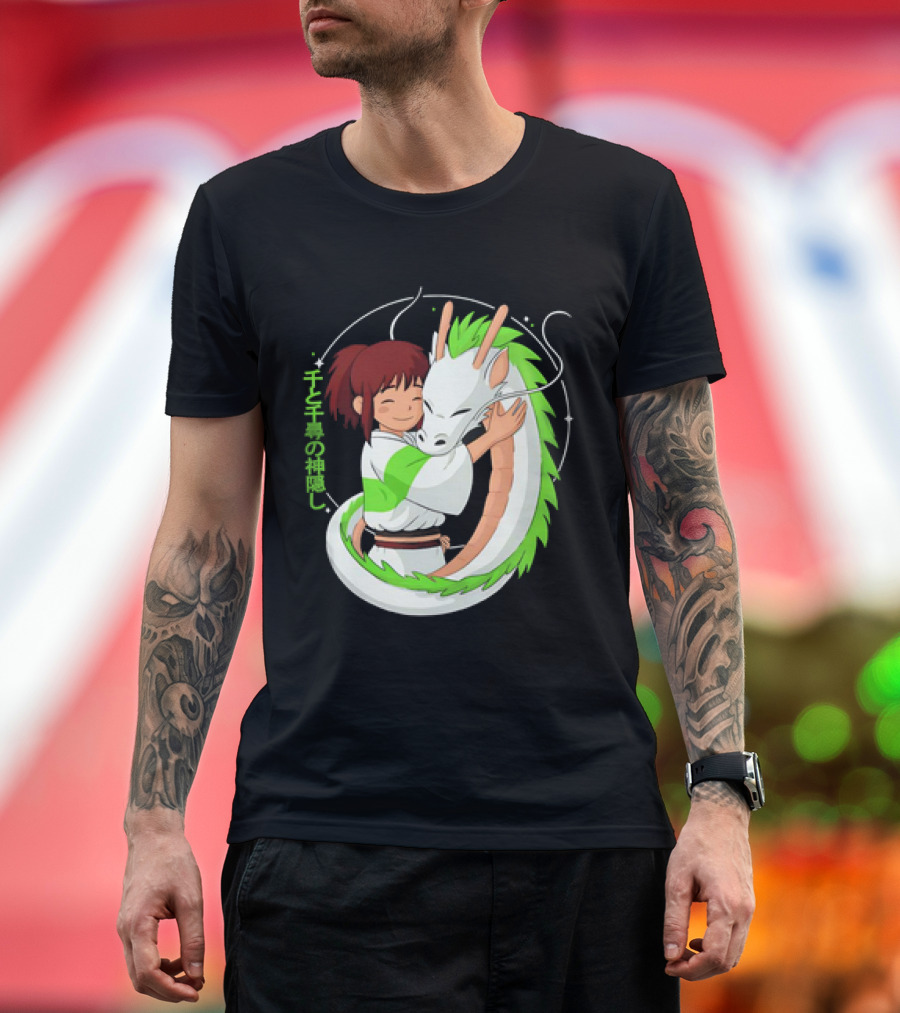 Spirited Away Haku and Chihiro Hug Embrace T-Shirt