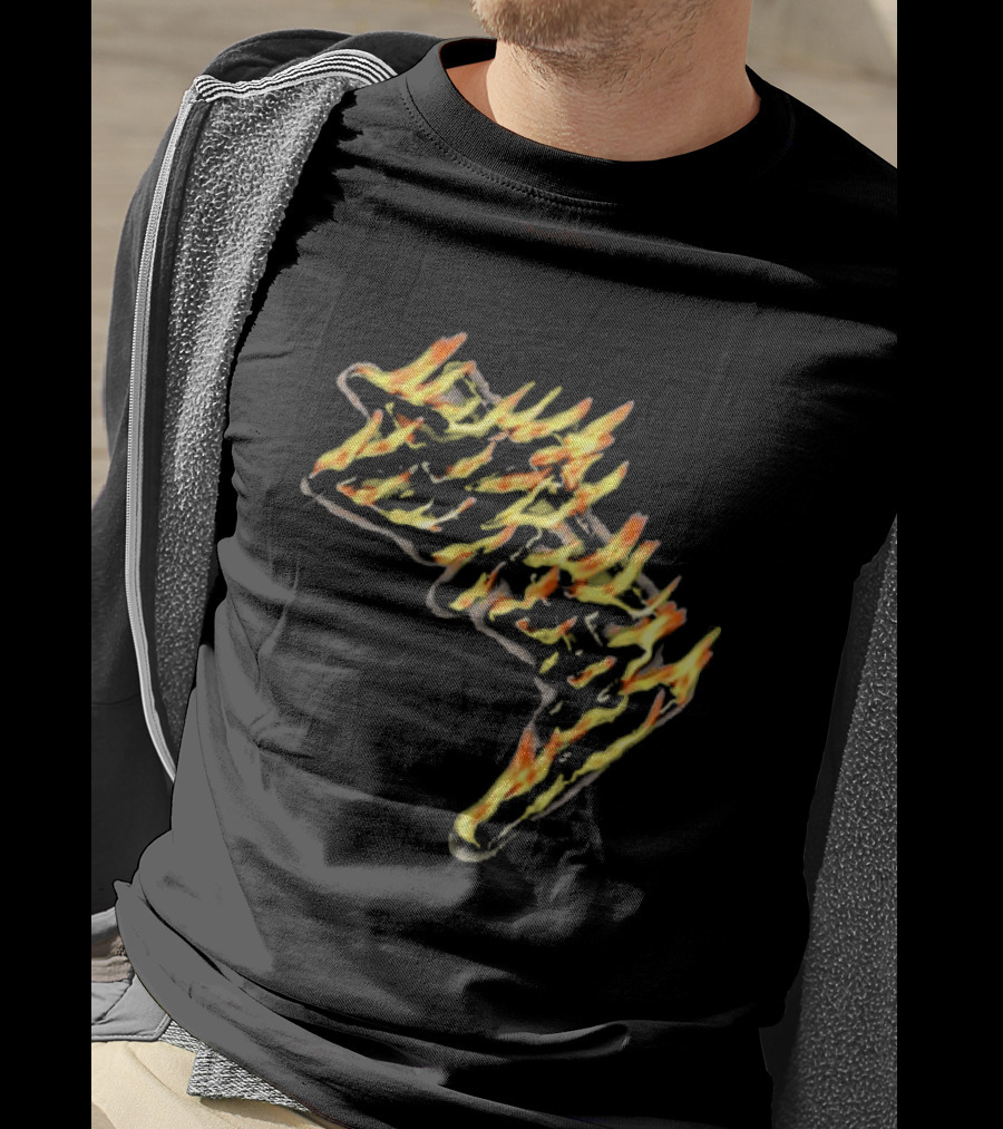 Stussy Burning Stock Flame Graphic Midnight T-Shirt