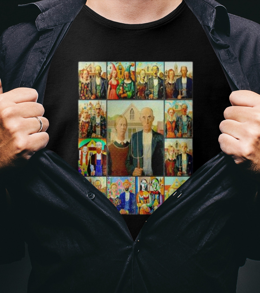 Styles Of American Gothic Painting Variations T-Shirt